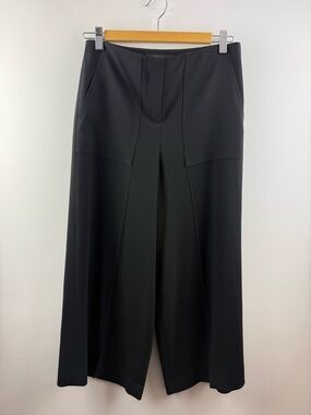 Judith & Charles Black Japanese Triacetate Cropped Wide Leg Pants 2